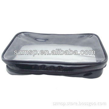 Shiny PU transprent cosmetic zip organizer bag